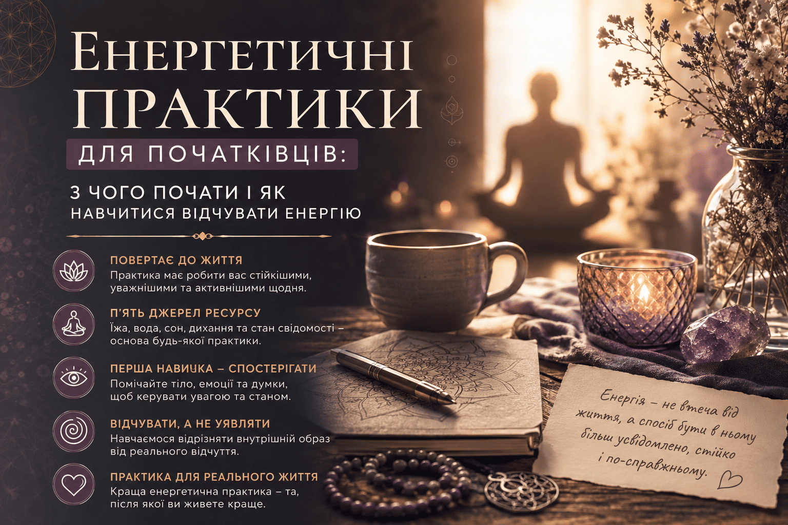 Енергетичні практики для початківців: з чого почати і як навчитися відчувати енергію