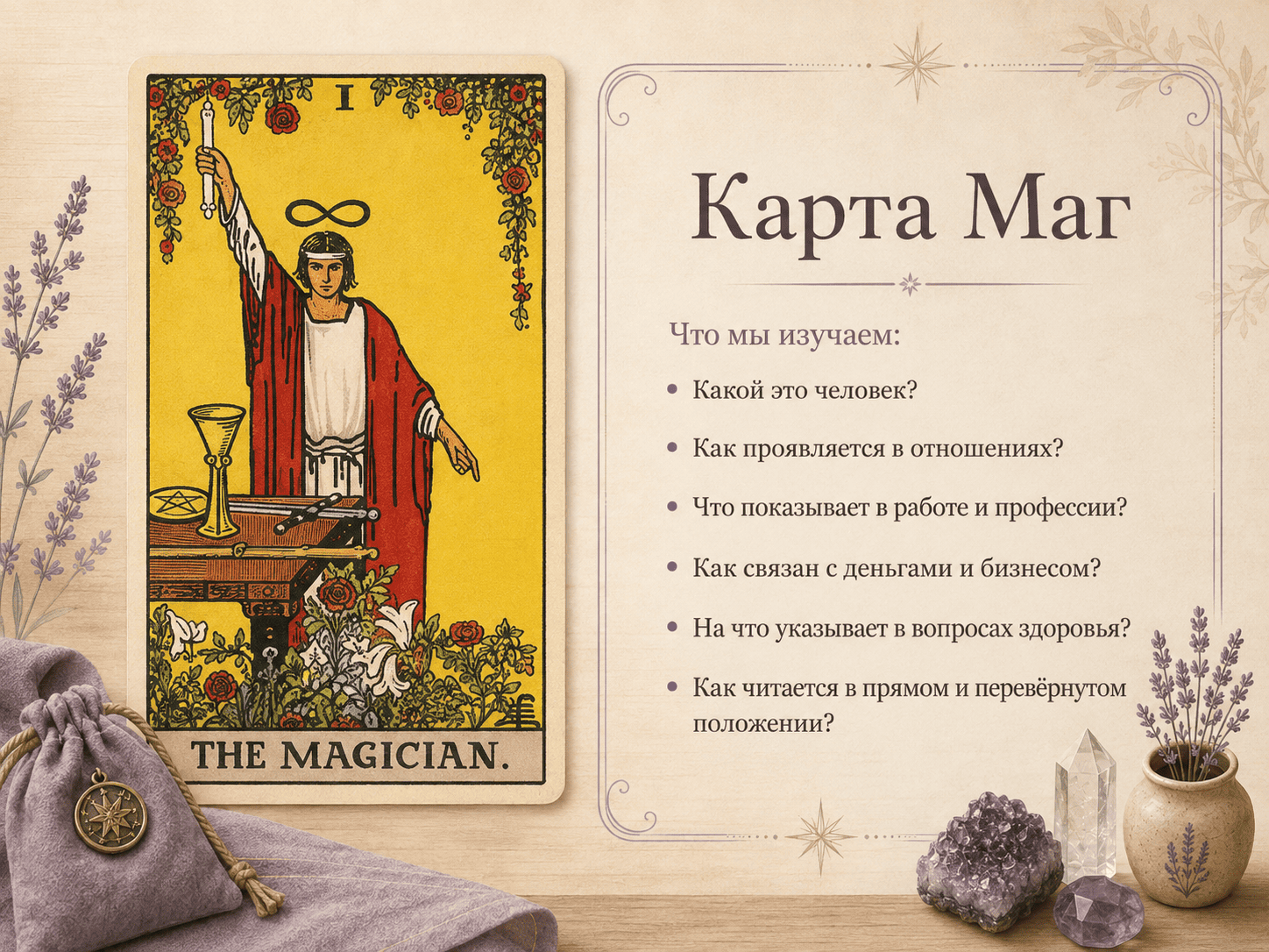 Карта Маг у Таро та ключові питання для її тлумачення